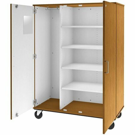 I.D. SYSTEMS 67'' Tall Light Oak Mobile Storage Cabinet with 4 Shelves 80603F67024 538603F67024